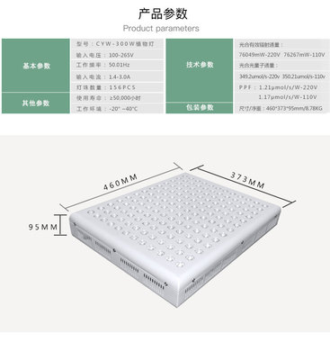 300W植物燈led植物工廠種植燈大棚室內花卉日照燈